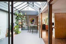 spacious lit view of a house